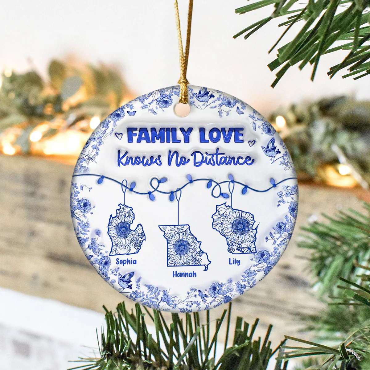 Personalized Family Love Knows No Distance 3D Inflated Effect Ceramic Ornament CH07 899062 - Image 6