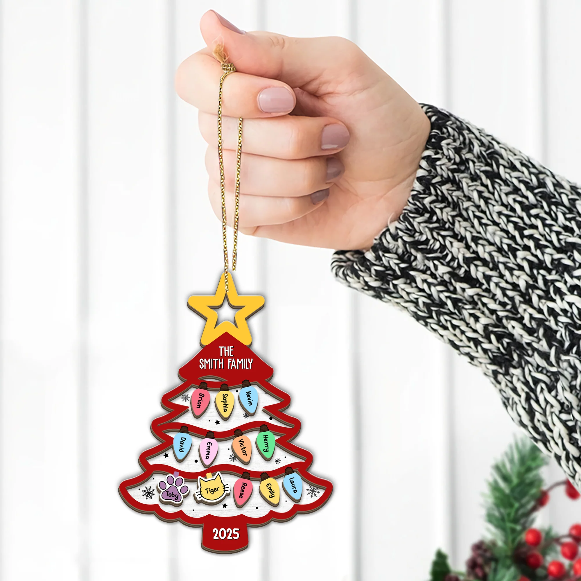 Personalized Family Tree Ornament 2025 Gift For Large Family With Pets HO82 894668 - Image 5