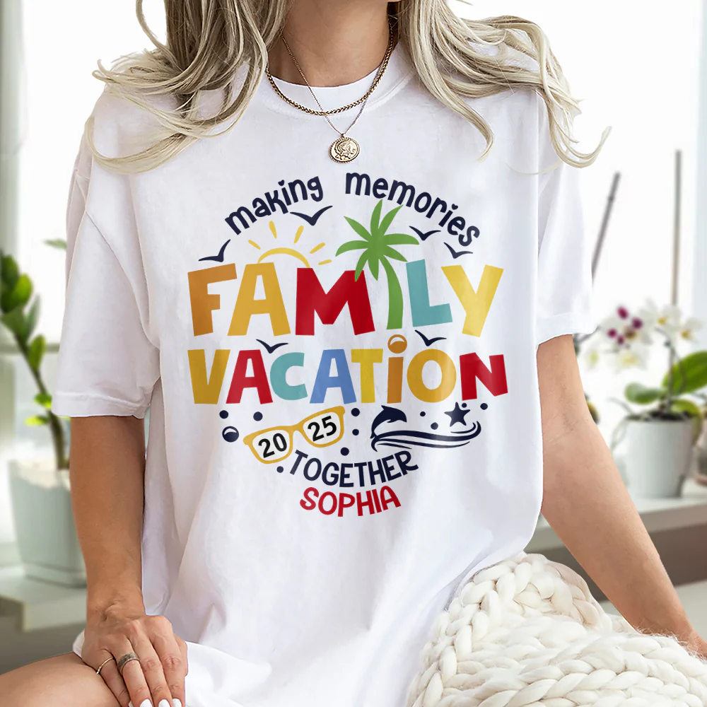 Personalized Family Vacation 2025 Making Memories Together Light Shirt LM32 893813 - Image 5