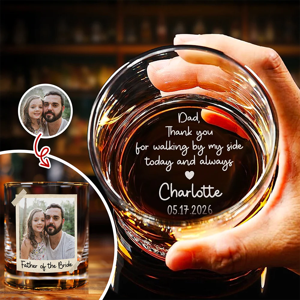 Personalized Father Of The Bride Whiskey Glass Gift For Wedding Day LM32 668933 - Image 5