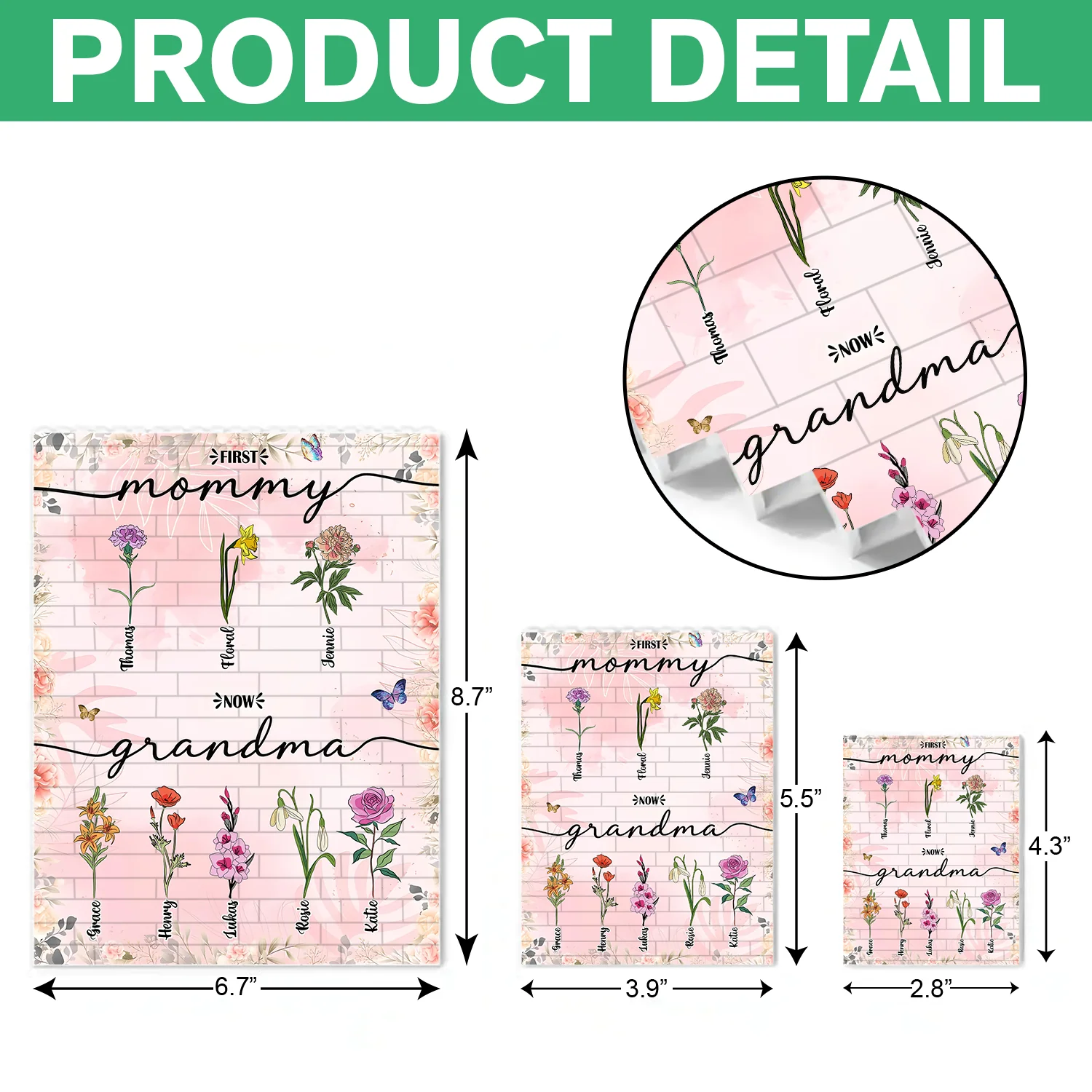 Personalized First Mom Now Grandma Birth Flower Bouquet Building Brick Blocks Mother's Day Gift HA75 920636 - Image 7