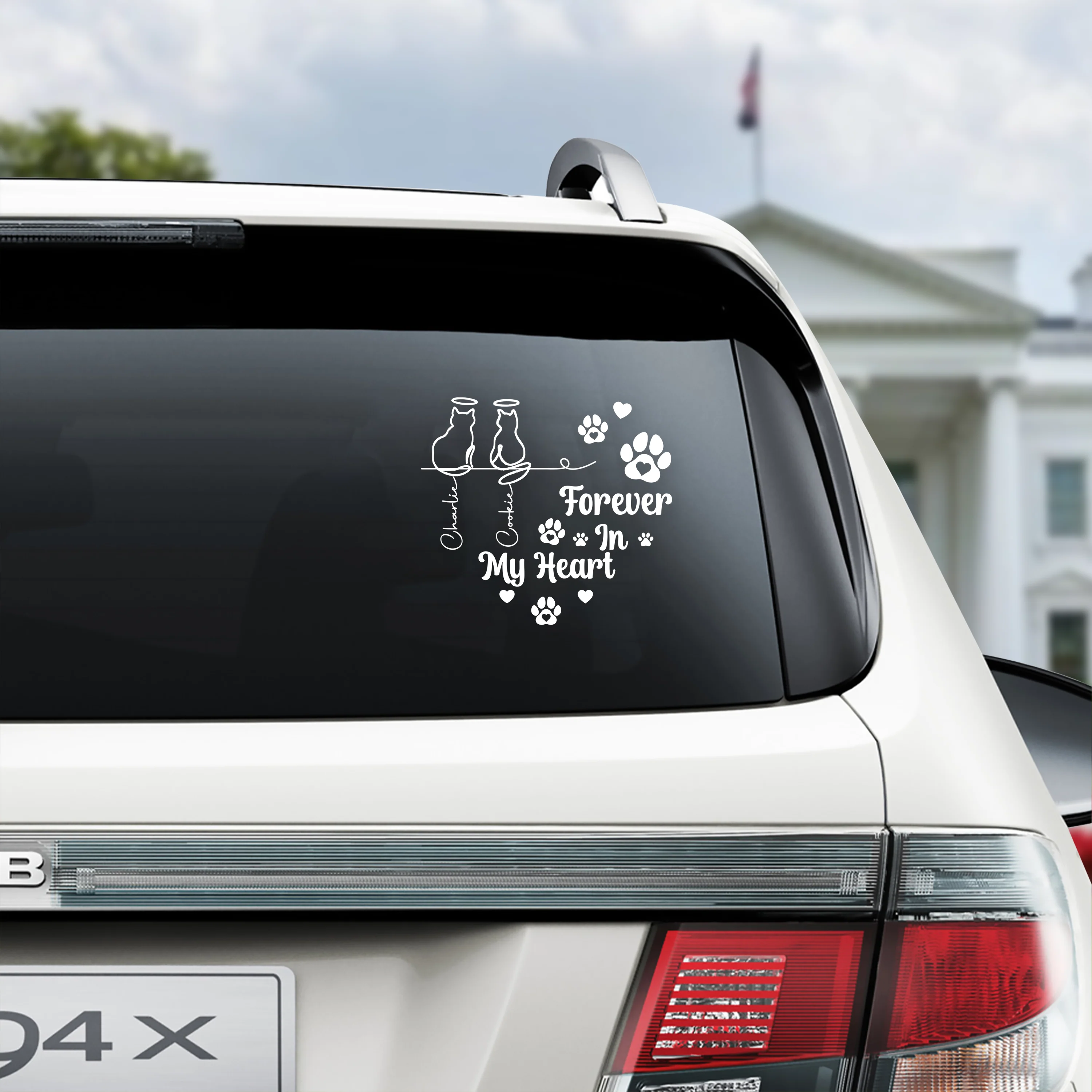 Personalized Forever In Our Hearts Car Window Decal Sticker Gift For Dog Cat Lovers CH07 910258 - Image 8