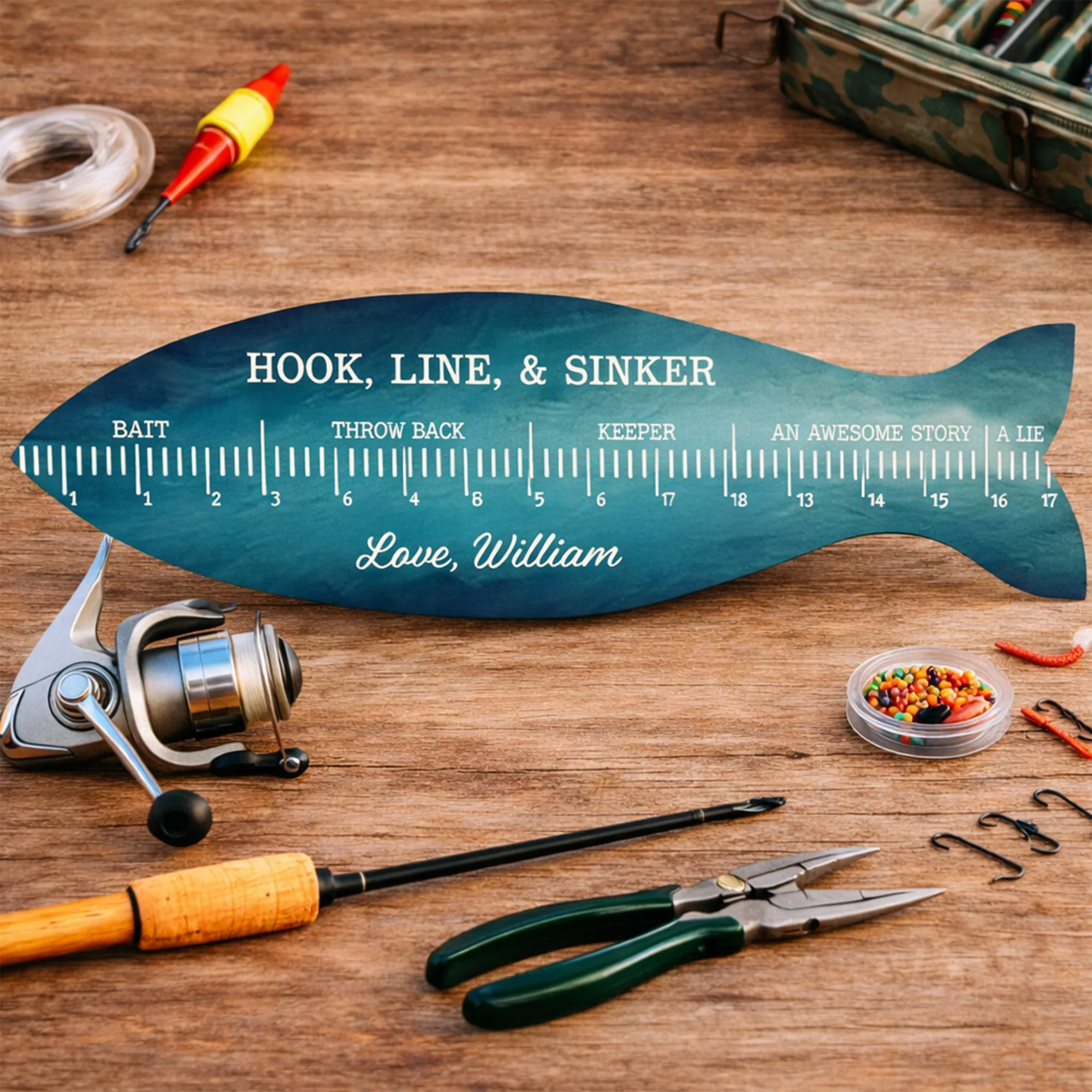 Personalized Funny Fishing Ruler For Dad Grandpa Door Sign Fathers Day Gift HO82 902624 - Image 8