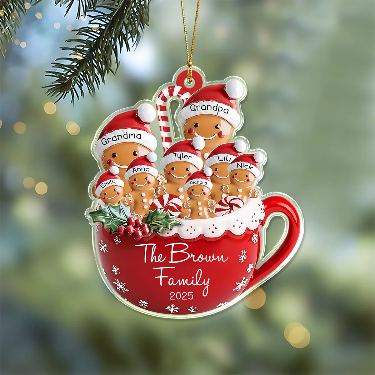 Personalized Gingerbread Family Acrylic Ornament LM32 895797 - Image 6