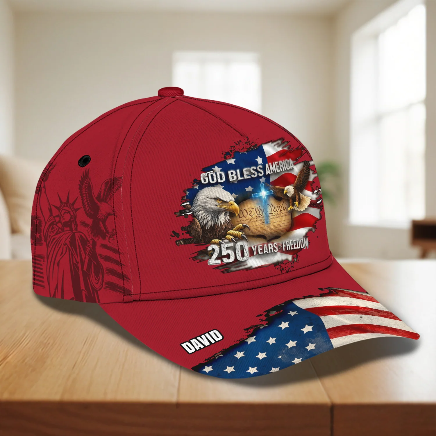 Personalized God Bless America Bald Eagle USA Flag Classic Cap CH07 911248 - Image 6