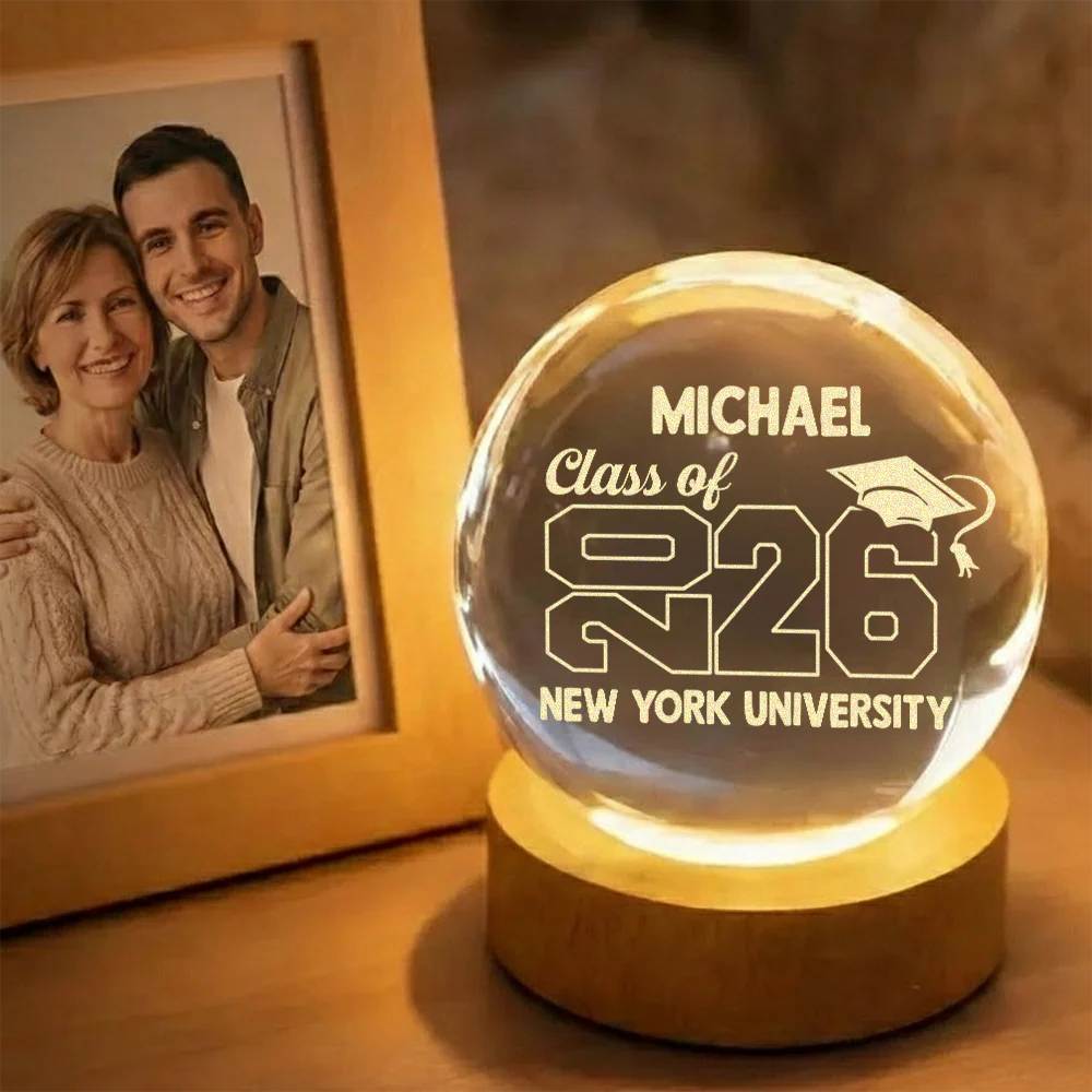 Personalized Graduate Class Of 2026 Engraved Crystal Ball LED Night Light LM32 899677 - Image 4