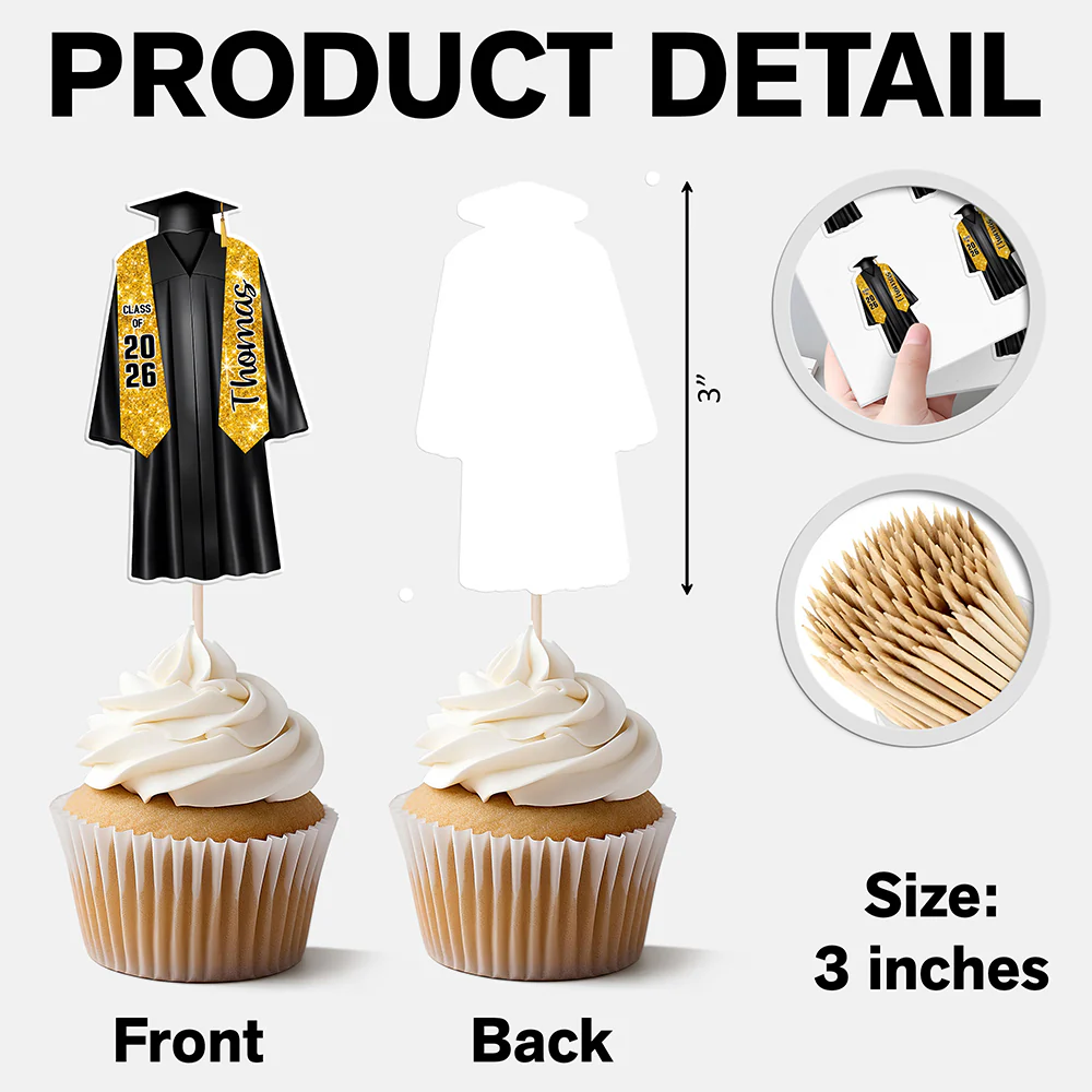 Personalized Graduation Class of 2026 Decoration Cupcake Toppers HO82 901336 - Image 7