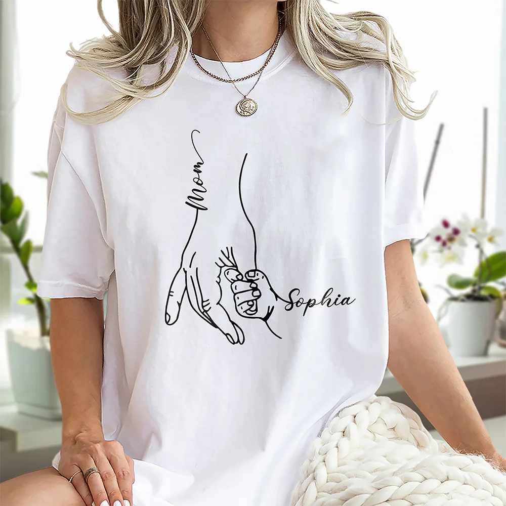 Personalized Handprint Shirt with Kids Names Bright Shirt Gift For Mother's Day HO82 902114 - Image 7