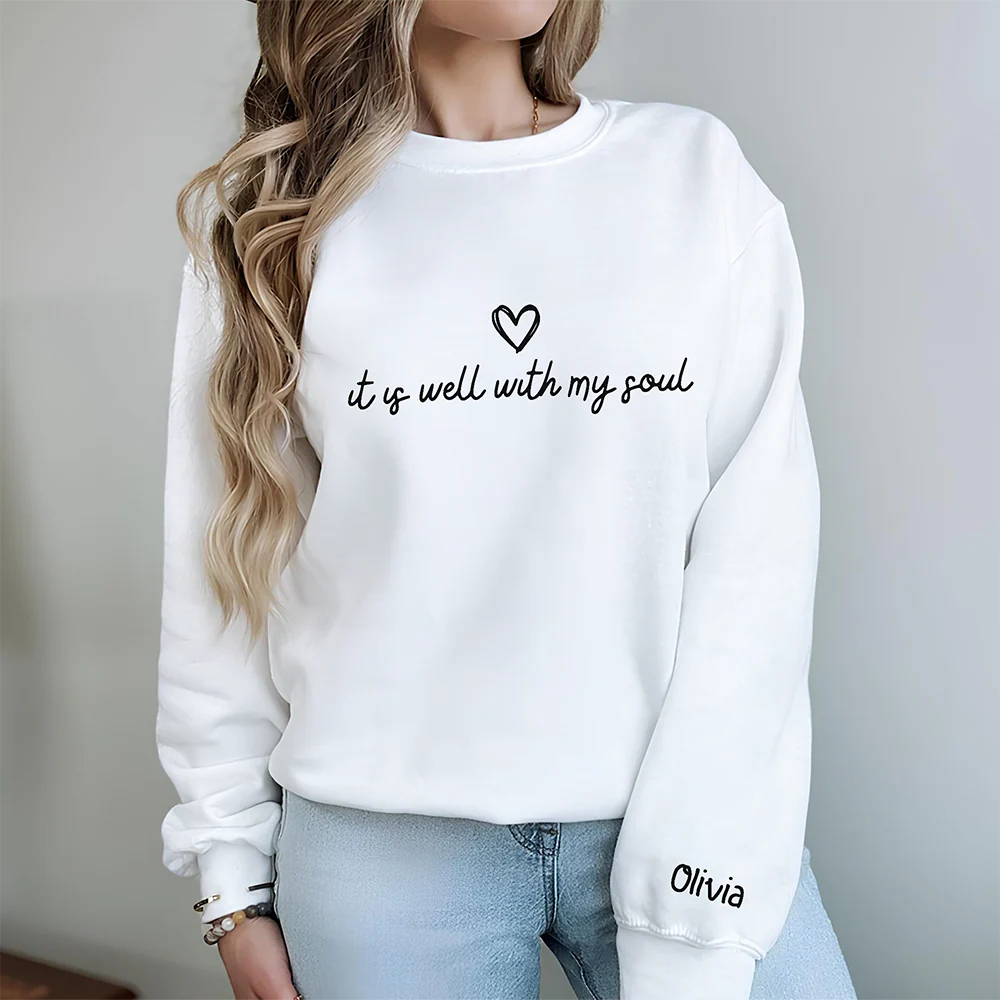 Personalized It Is Well With My Soul Sleeve Print Sweatshirt LM32 899473 - Image 5
