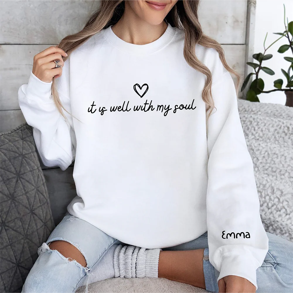 Personalized It Is Well With My Soul Sleeve Print Sweatshirt LM32 899473 - Image 7