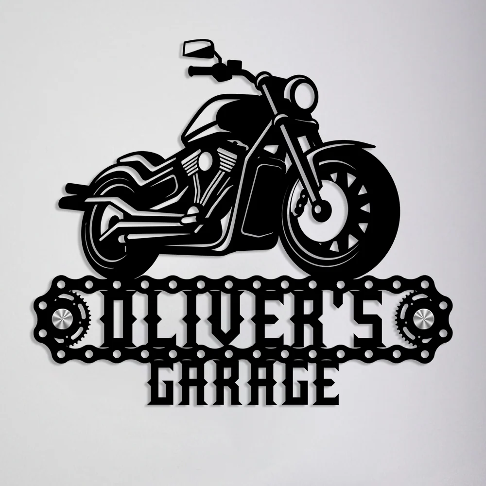 Personalized Motorcycle Garage Metal Sign CH07 896256 - Image 2