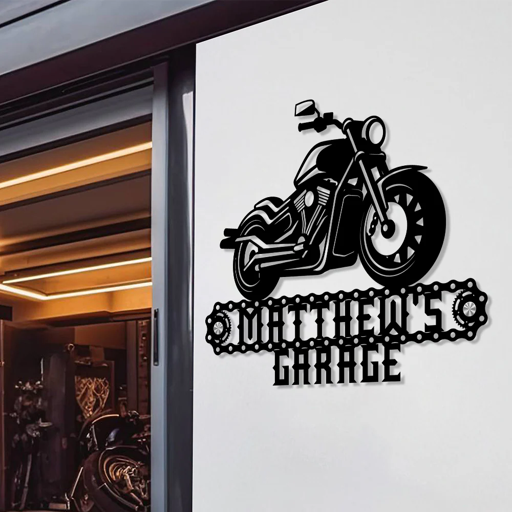 Personalized Motorcycle Garage Metal Sign CH07 896256 - Image 3