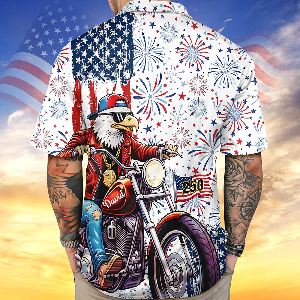 Personalized Name Eagle US Flag Hawaii Shirt HA75 920892 - Image 5