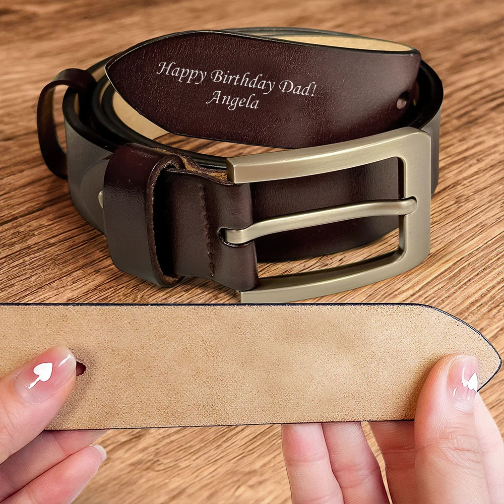 Personalized Name Engraved Leather Belt Gift For Boyfriend, Husband TH10 898277 - Image 4