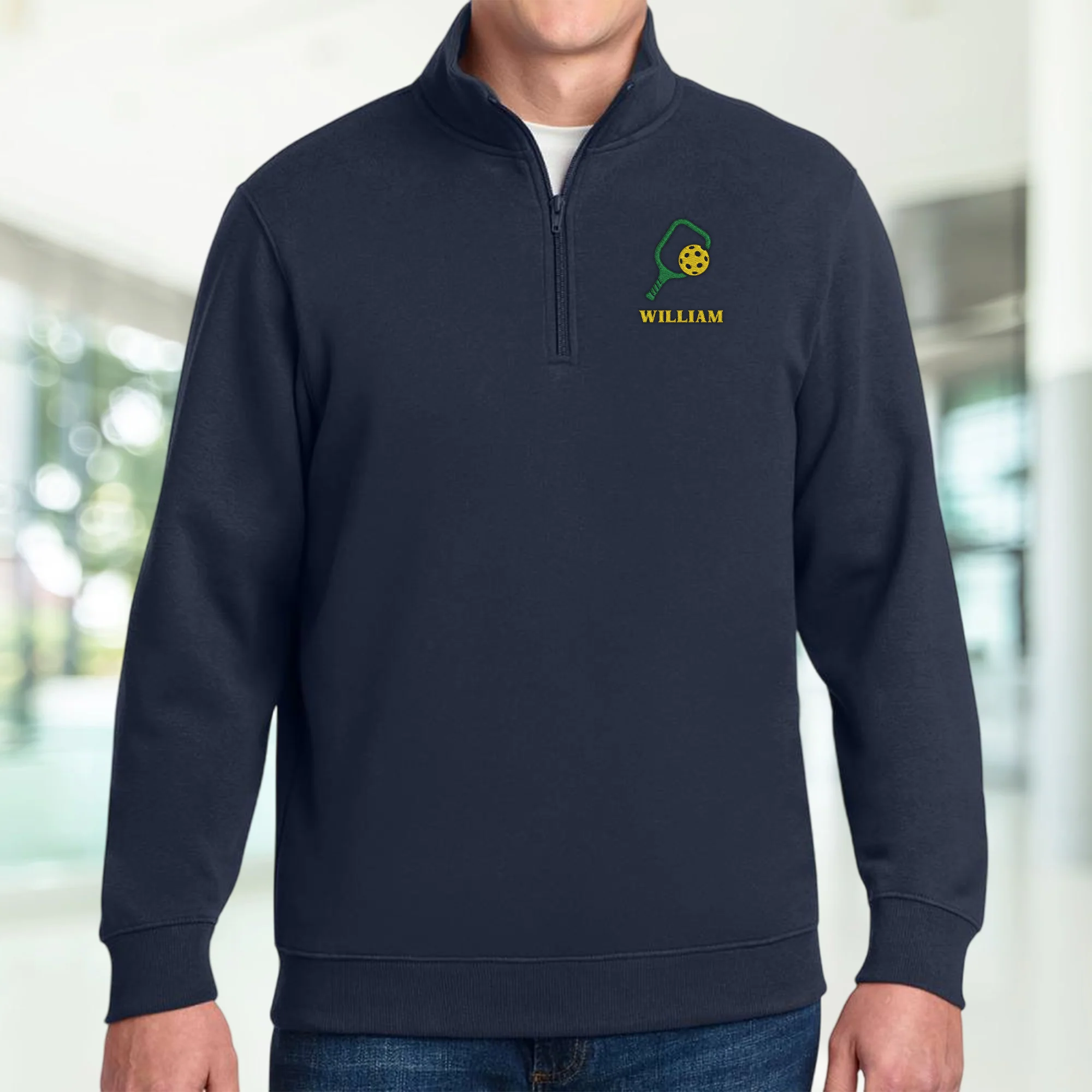 Personalized Name Pickleball Player Embroidered Quarter Zip Sweater HA75 898624 - Image 5