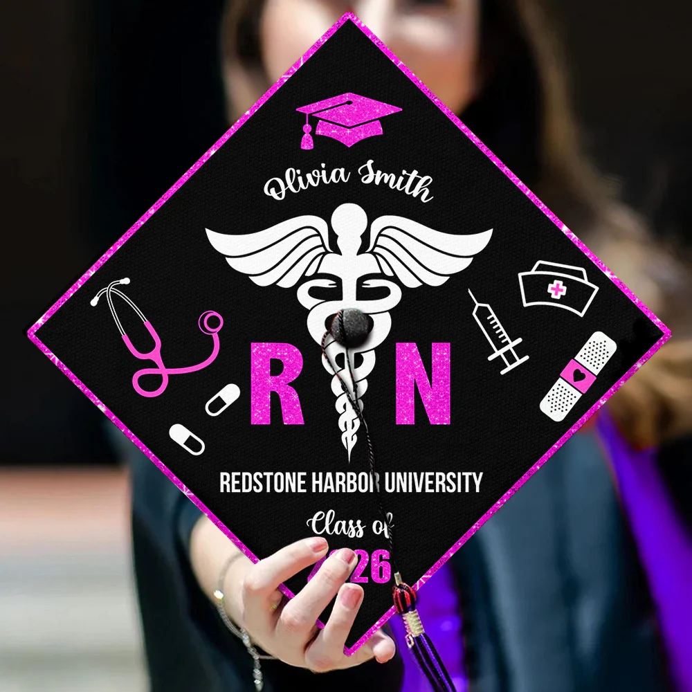 Personalized Nurse Class of 2026 RN Grad Graduation Cap Topper CH07 910892 - Image 3