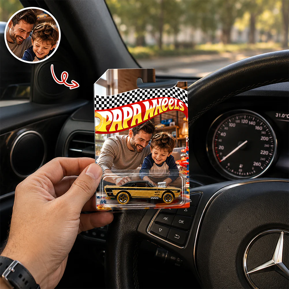 Personalized Papa Wheels Toy Car Photo Gift For Father’s Day HO82 902652 - Image 2