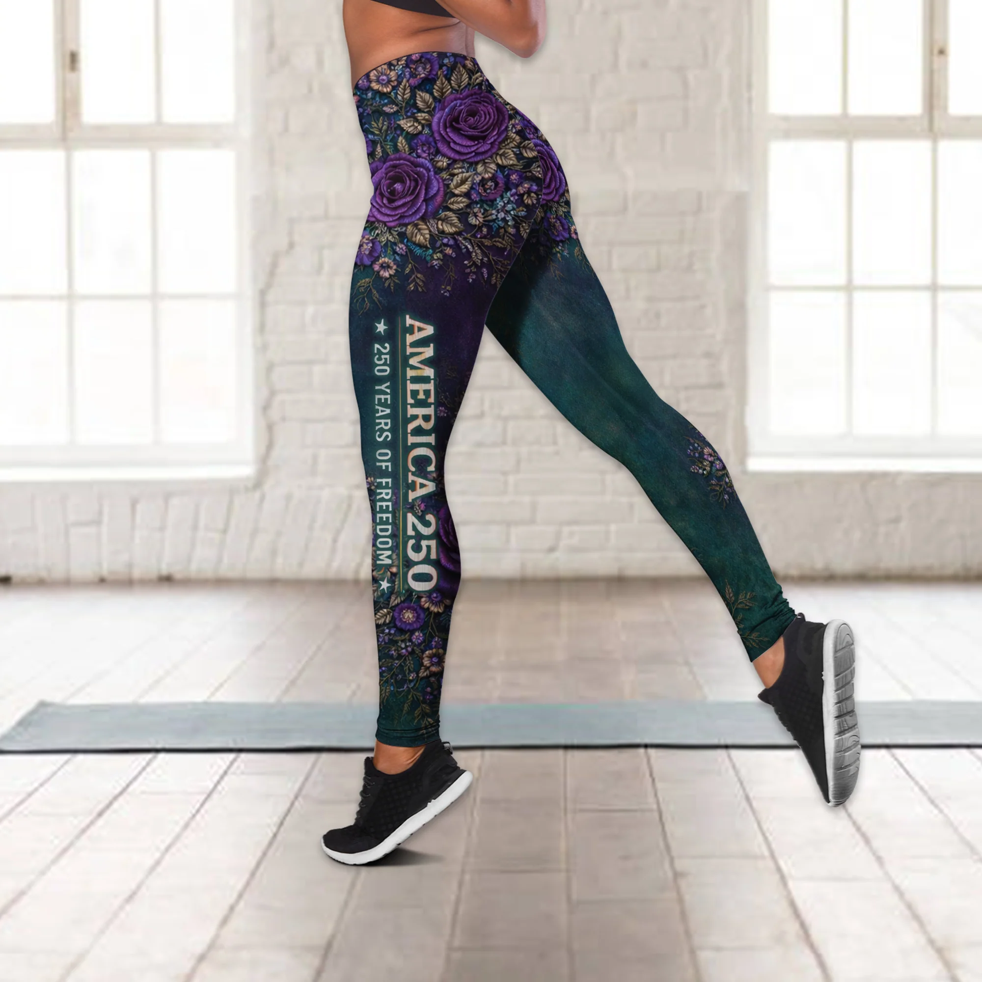 Personalized Patriotic Women’s Leggings – American 250th Anniversary Independence Day Pants HO82 901972 - Image 5
