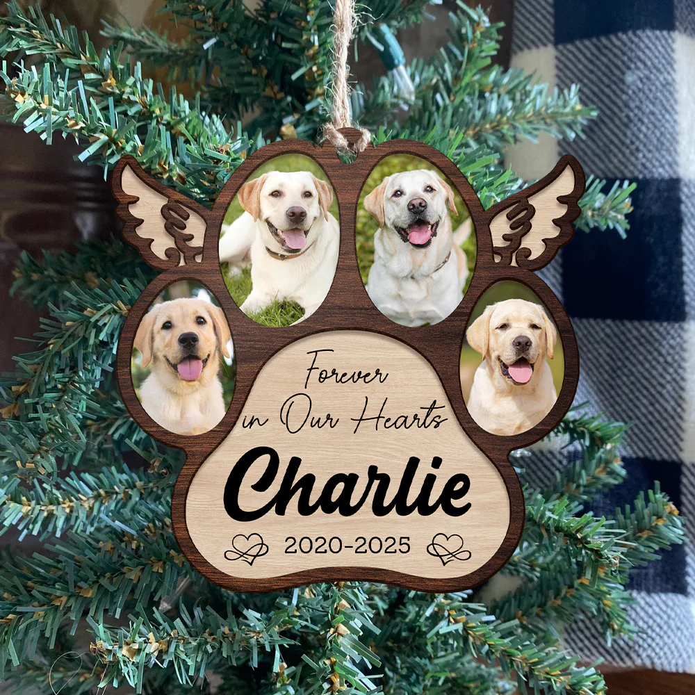 Personalized Pet Memorial Paw Wood Ornament HO82 894376 - Image 3