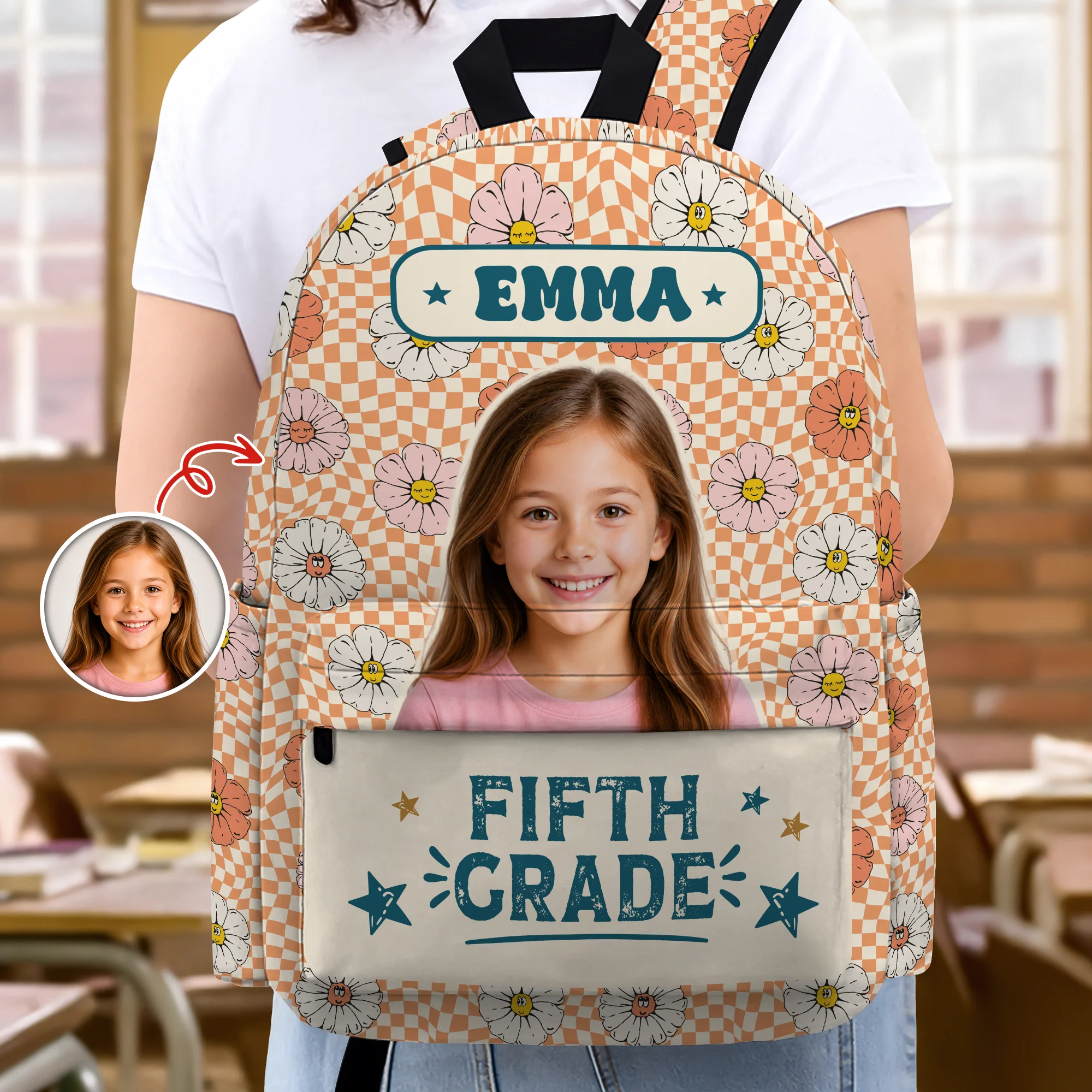 Personalized Photo & Name Retro Kid Backpack Back to School Gift HO82 902794