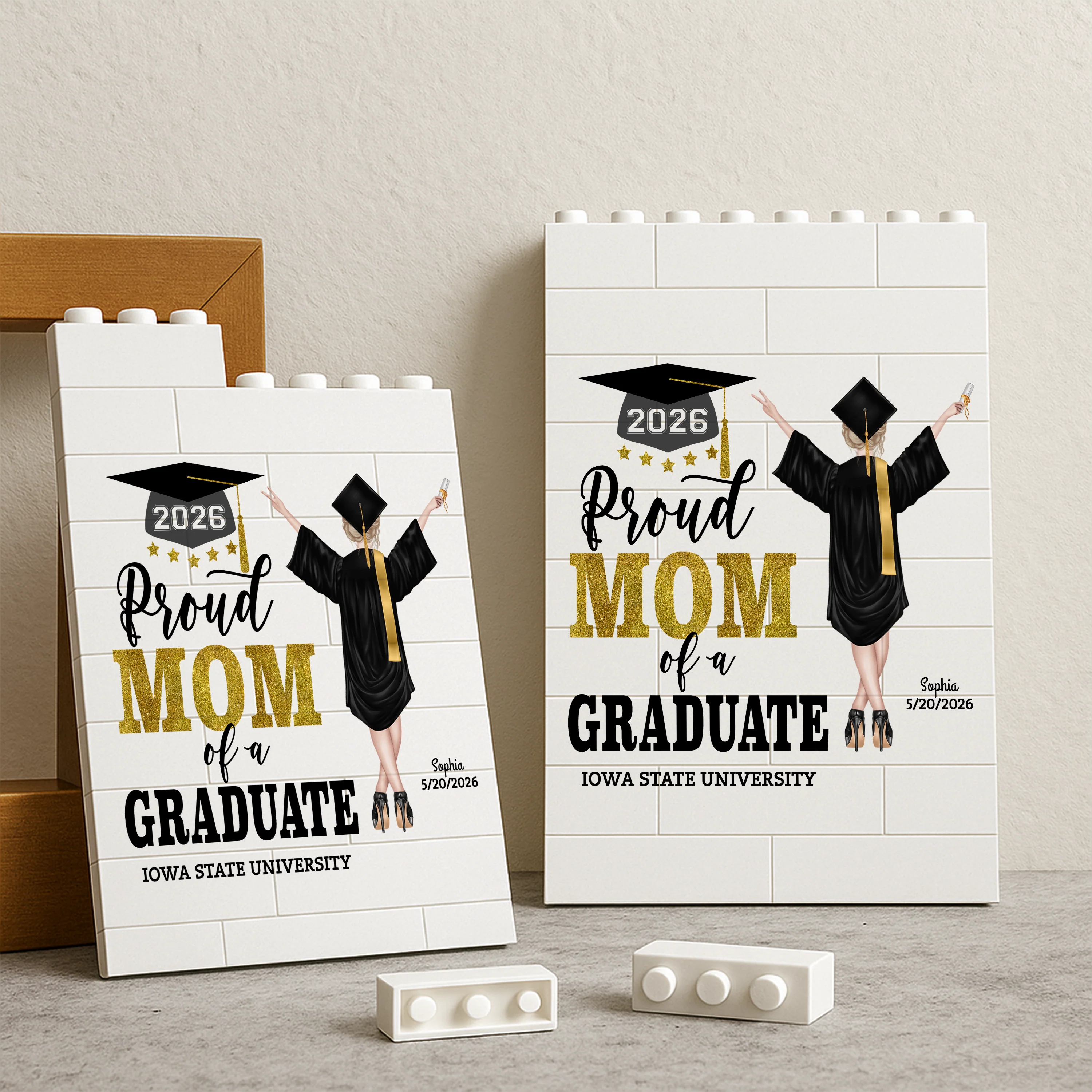 Personalized Proud Dad Proud Mom of a Graduate Graduation Building Block HO82 901424 - Image 3