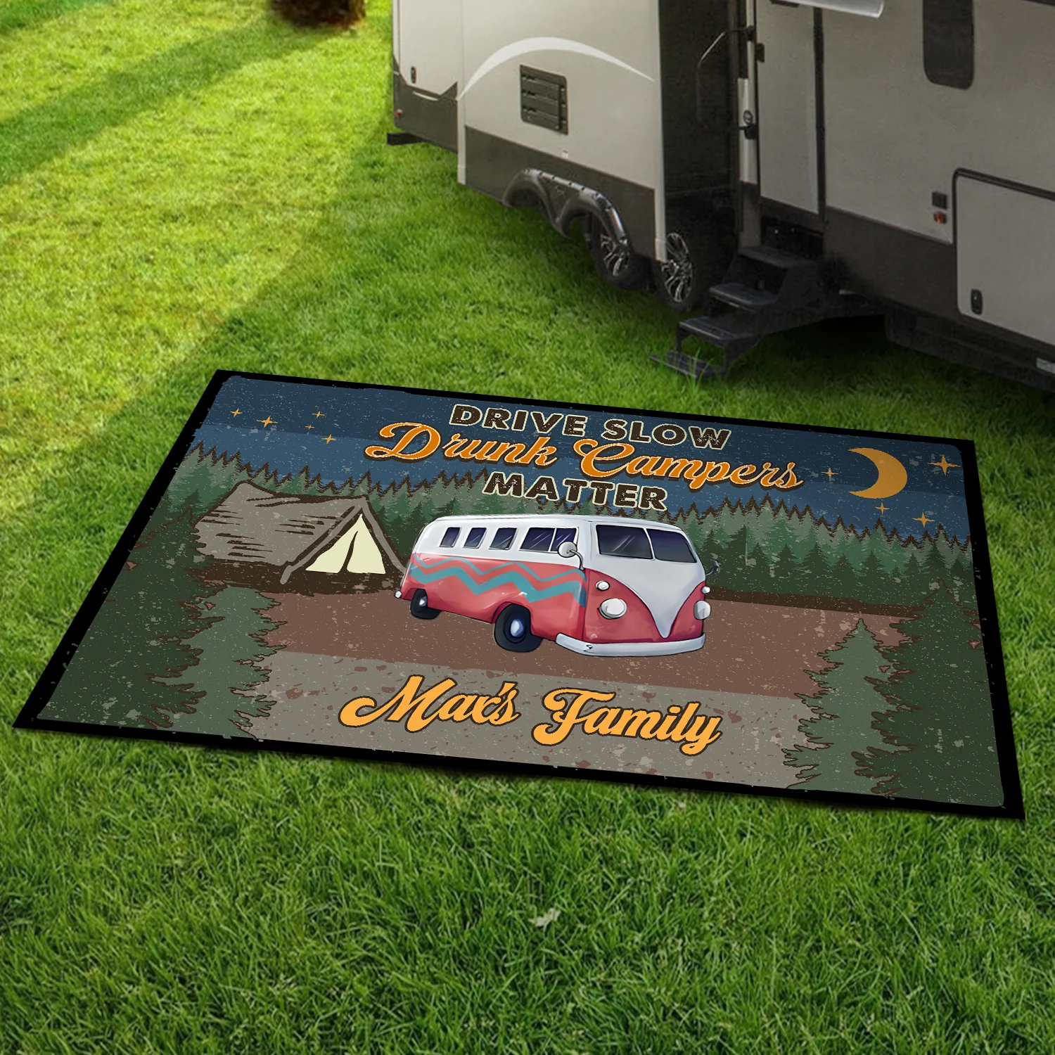 Personalized Retro Camping Patio Rug Gift For Family Love Camping CH07 896196 - Image 5