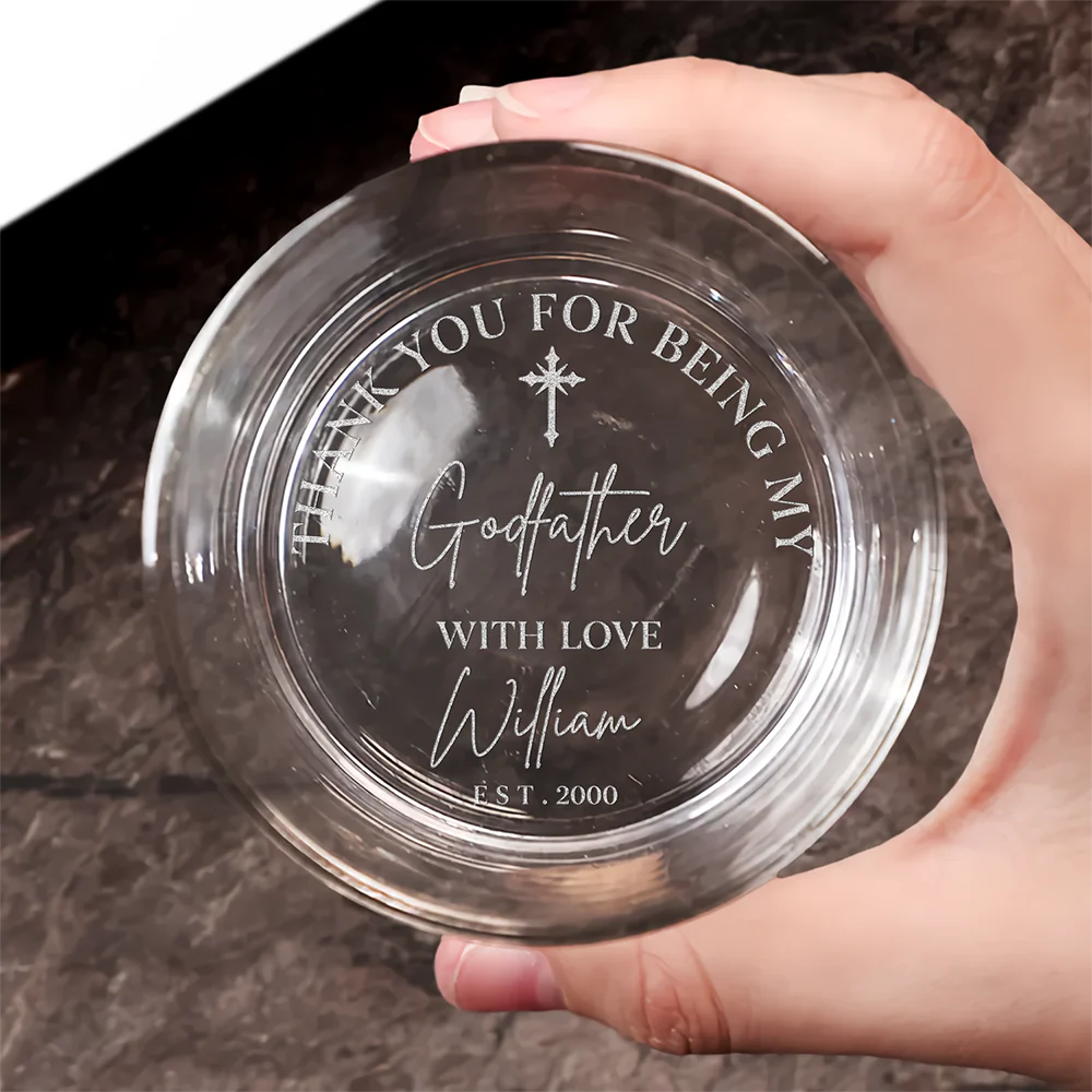 Personalized Thank You For Being My GodFather Engraved Whiskey Glass LM32 899615 - Image 5