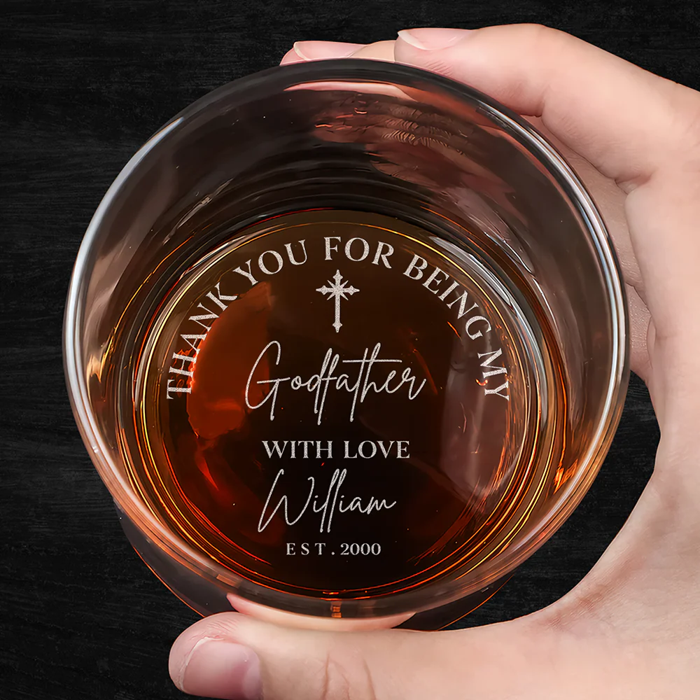 Personalized Thank You For Being My GodFather Engraved Whiskey Glass LM32 899615 - Image 6
