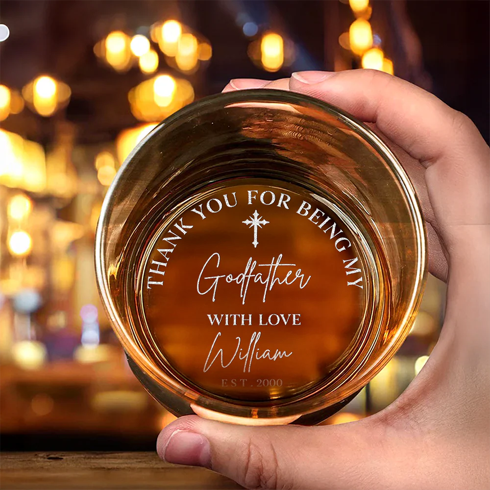 Personalized Thank You For Being My GodFather Engraved Whiskey Glass LM32 899615 - Image 8