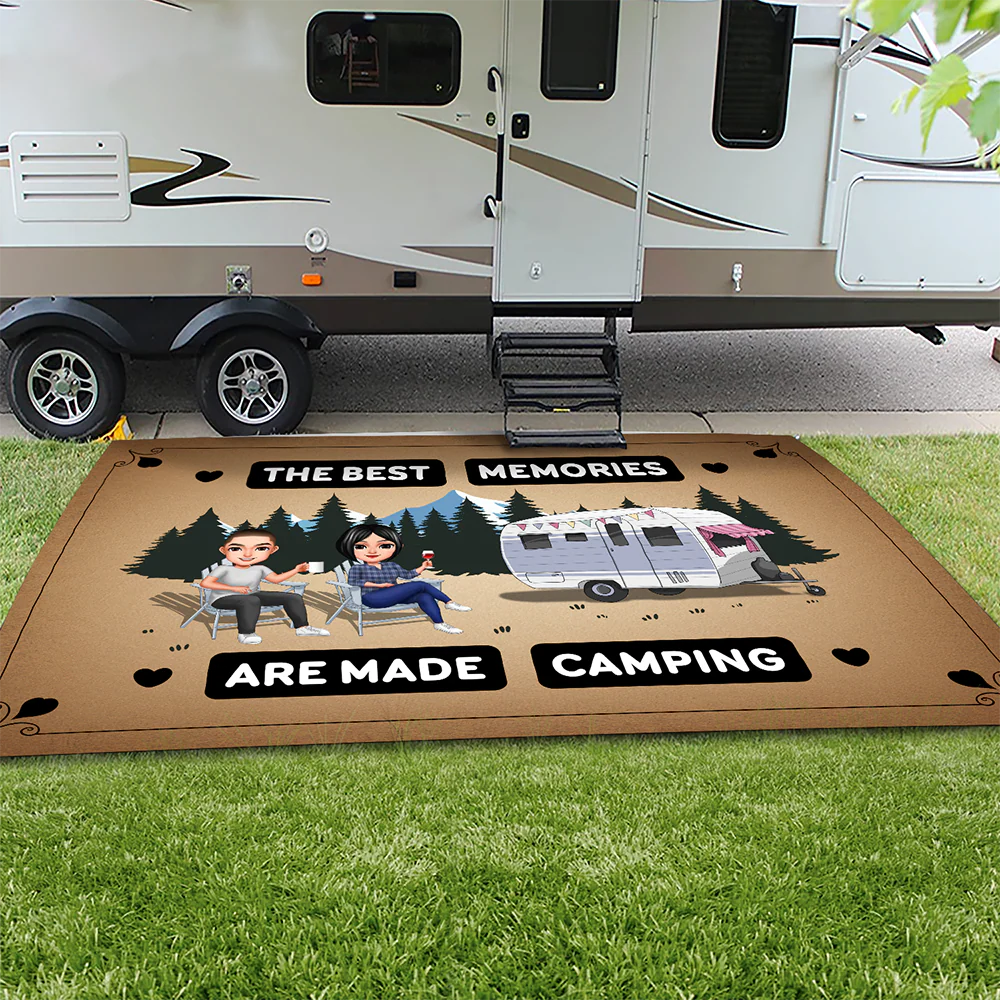 Personalized The Best Memories Are Made Camping Patio Mat TH10 894147 - Image 2