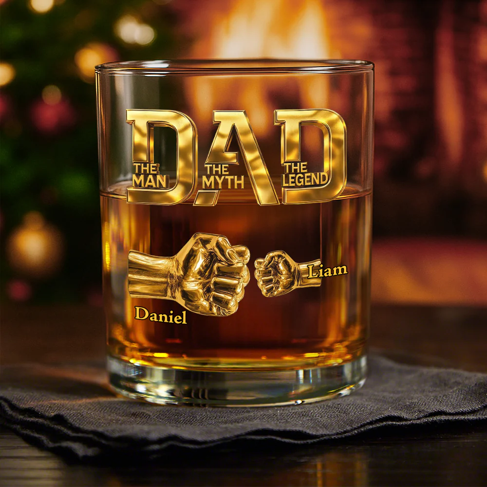 Personalized The Man The Myth The Legend Dad Whiskey Glass CH07 911360 - Image 2