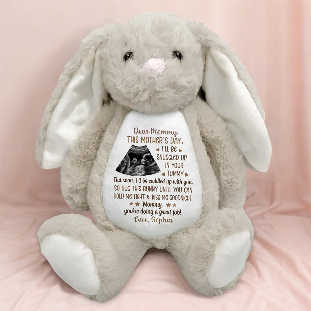 Personalized Ultrasound Photo Mother's Day Bunny Gift From The Bump for Pregnant Mom CH07 910896 - Image 2