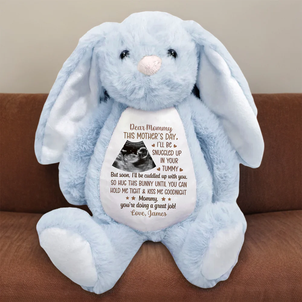 Personalized Ultrasound Photo Mother's Day Bunny Gift From The Bump for Pregnant Mom CH07 910896 - Image 3