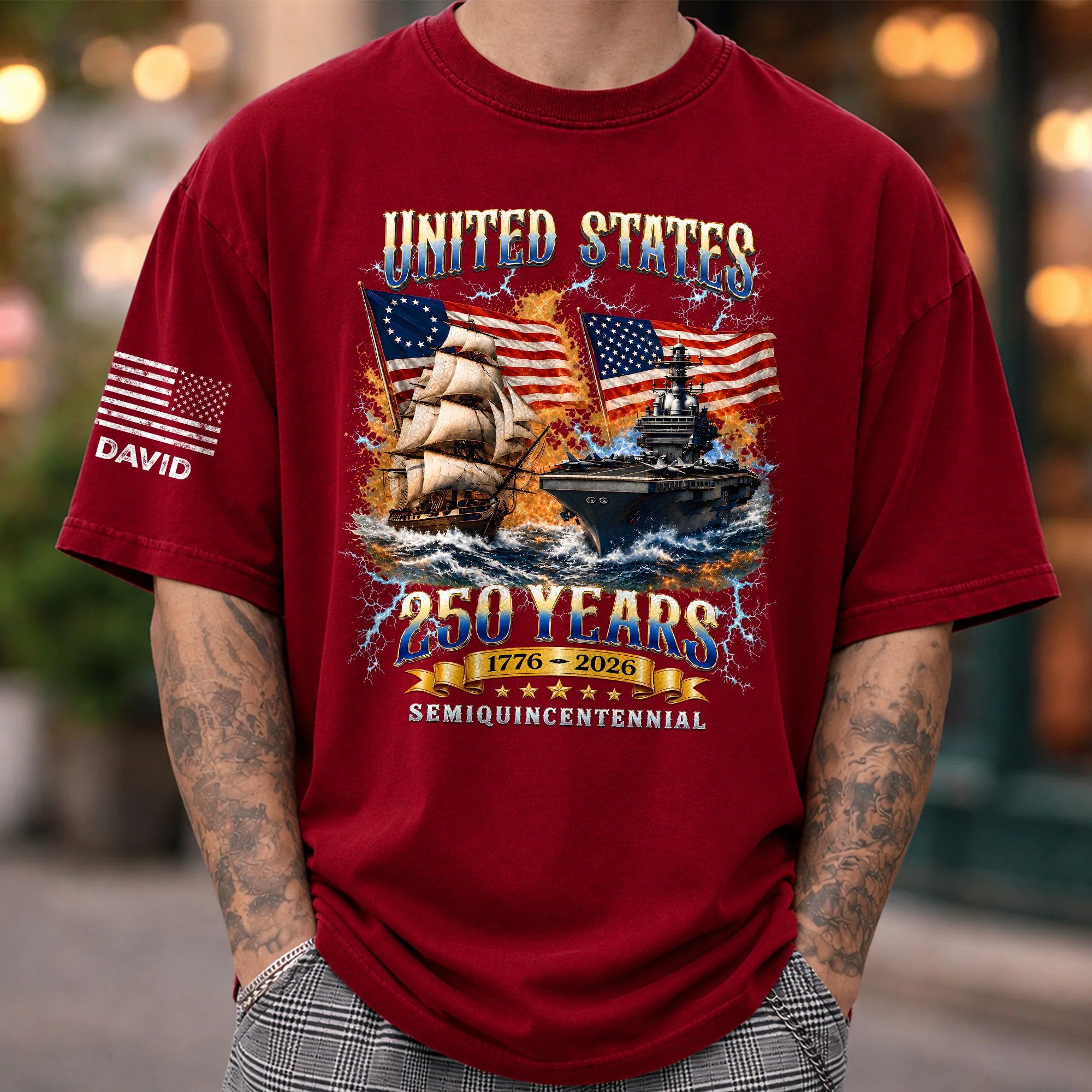 Personalized USA 250th Anniversary Eagle 1776–2026 Short Sleeve Print Shirt LM32 669045 - Image 4