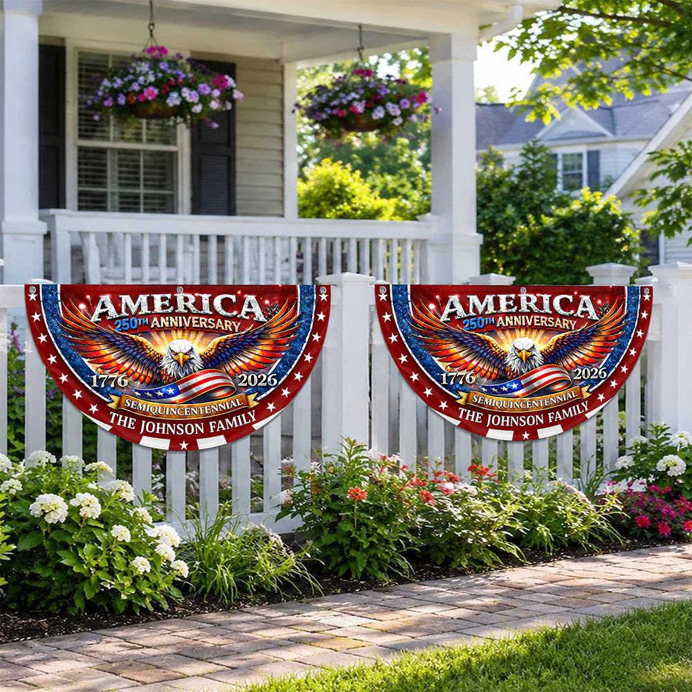 Personalized USA Eagle Patriotic 250th Anniversary Non-Pleated Fan Flag LM32 669345 - Image 3