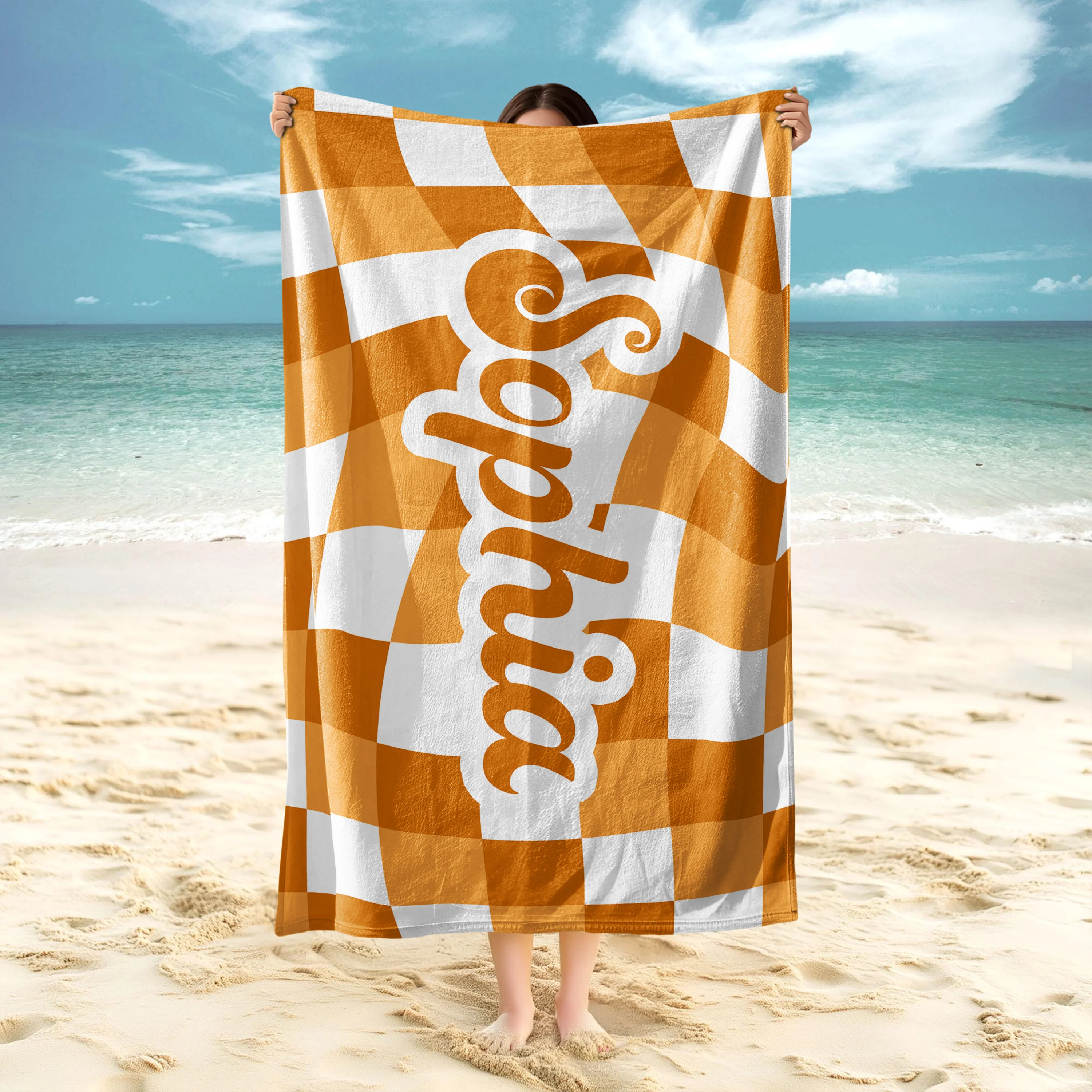 Personalized Vans Checker Pattern In Retro Style Beach Towel HA75 892798 - Image 15