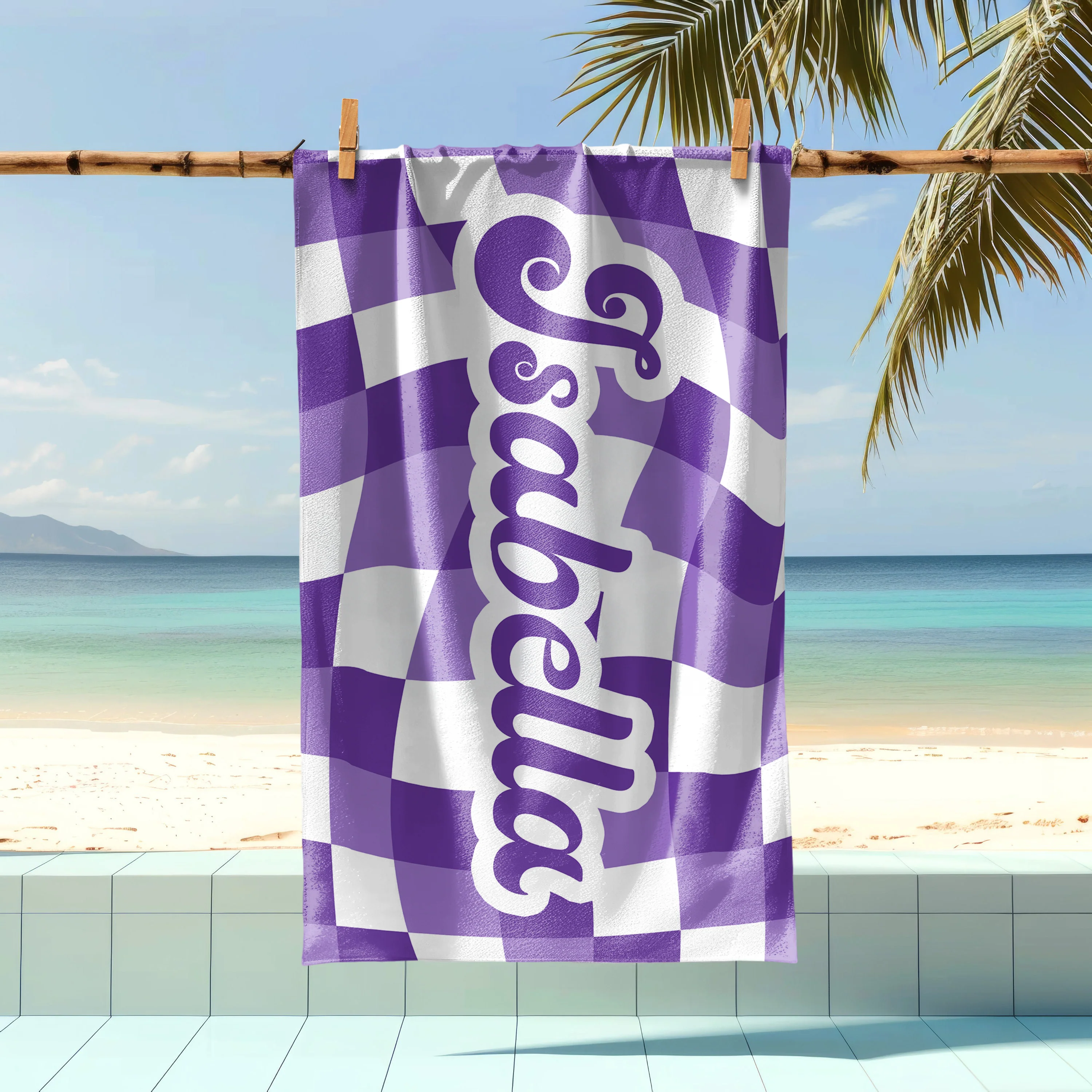 Personalized Vans Checker Pattern In Retro Style Beach Towel HA75 892798 - Image 25