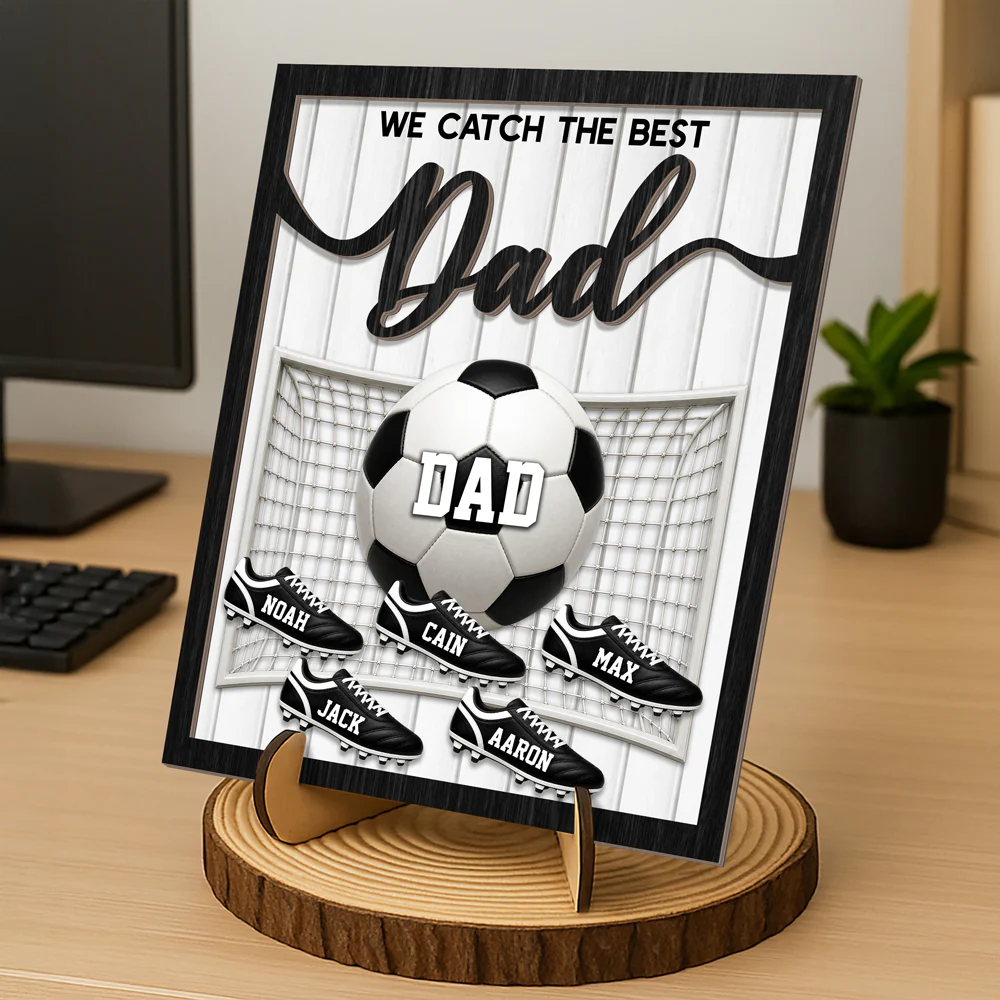 Personalized We Caught The Best Dad 2-Layered Wooden Plaque LM32 899977 - Image 3