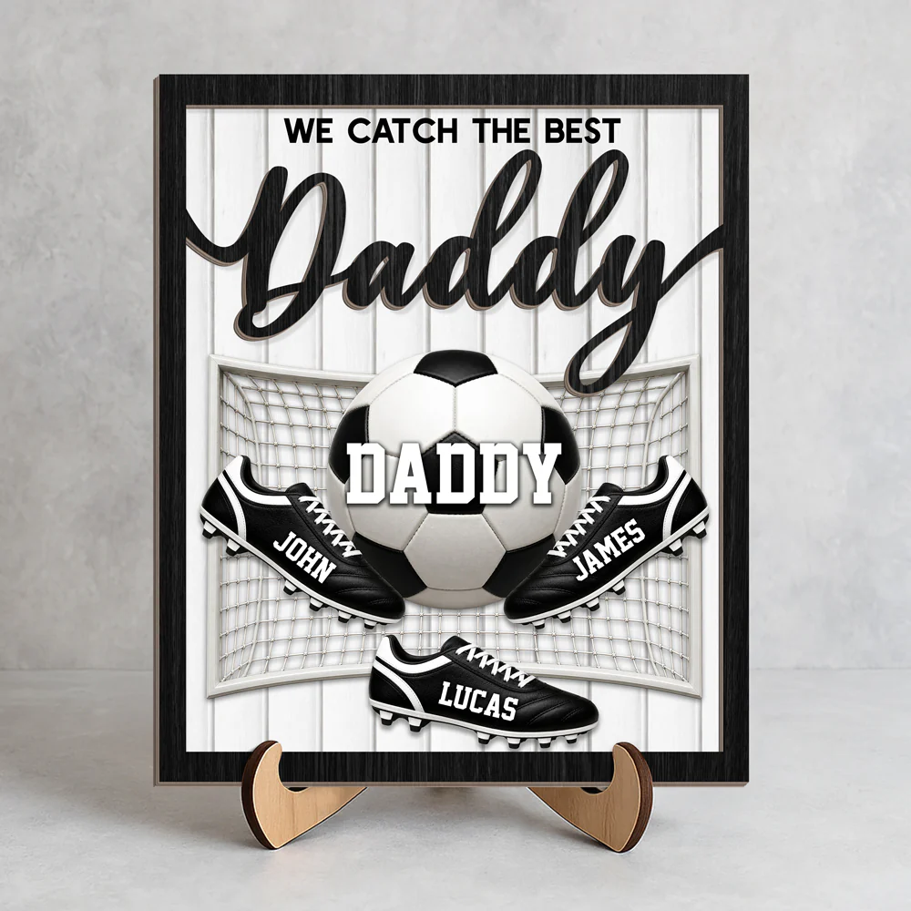 Personalized We Caught The Best Dad 2-Layered Wooden Plaque LM32 899977 - Image 5