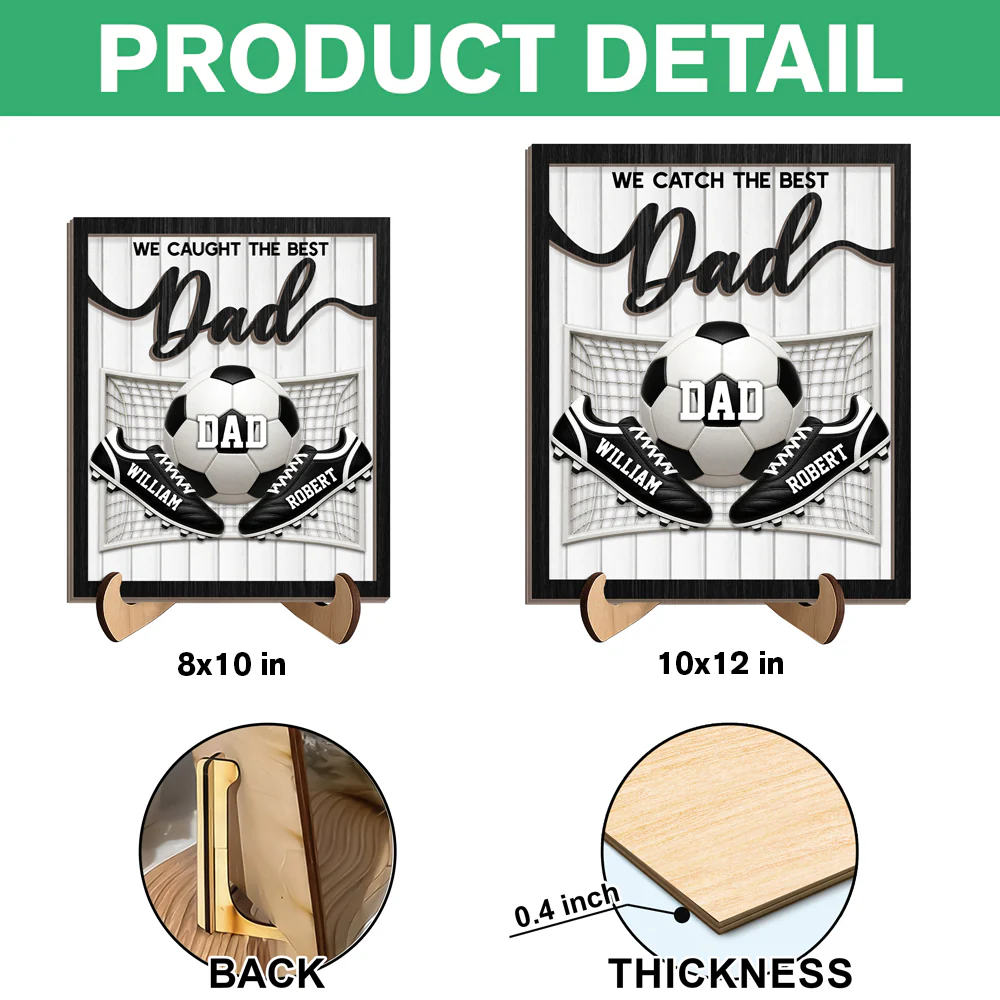 Personalized We Caught The Best Dad 2-Layered Wooden Plaque LM32 899977 - Image 7