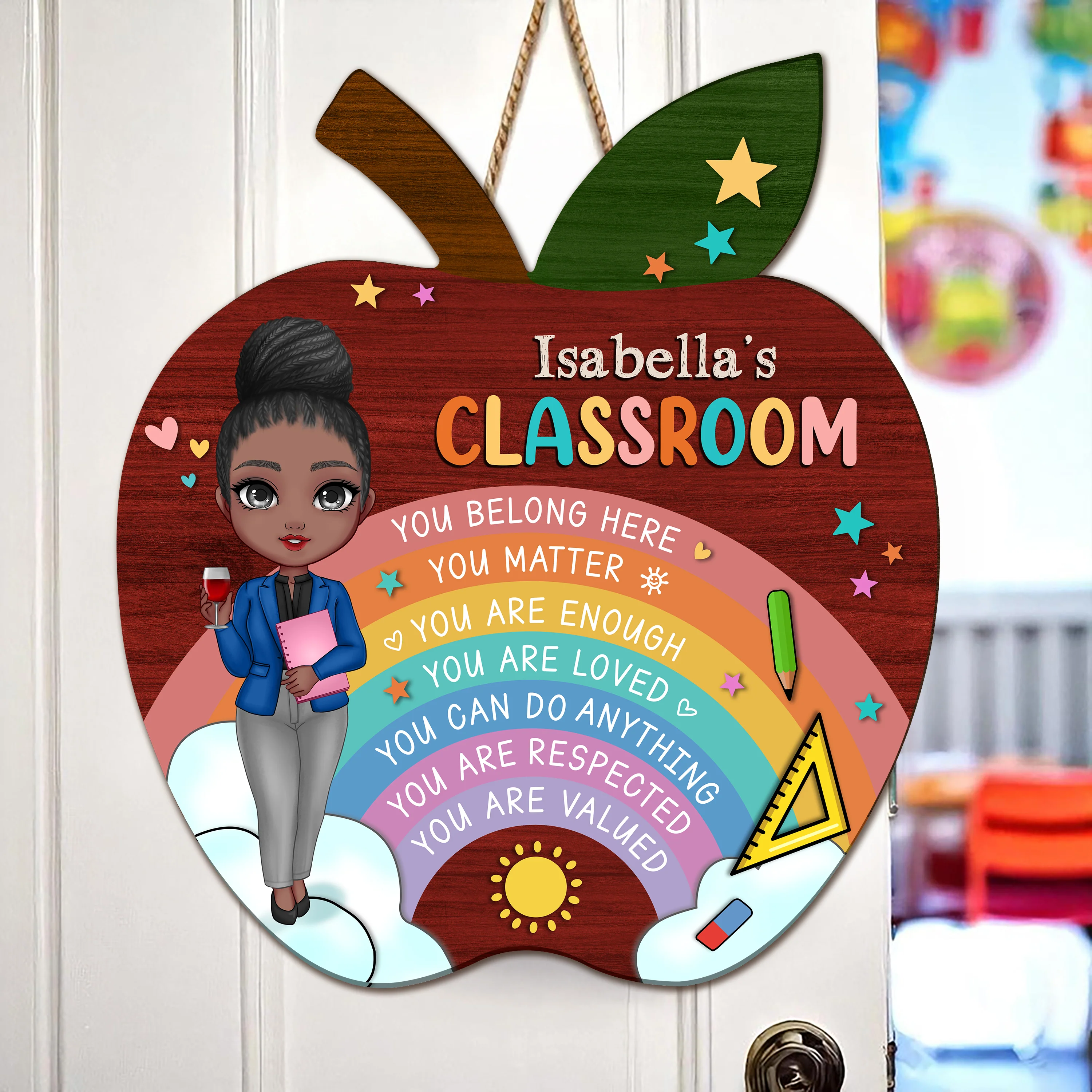 Teacher's Classroom Personalized DoorSign Gift For Teacher, Back To School HA75 892628 - Image 2