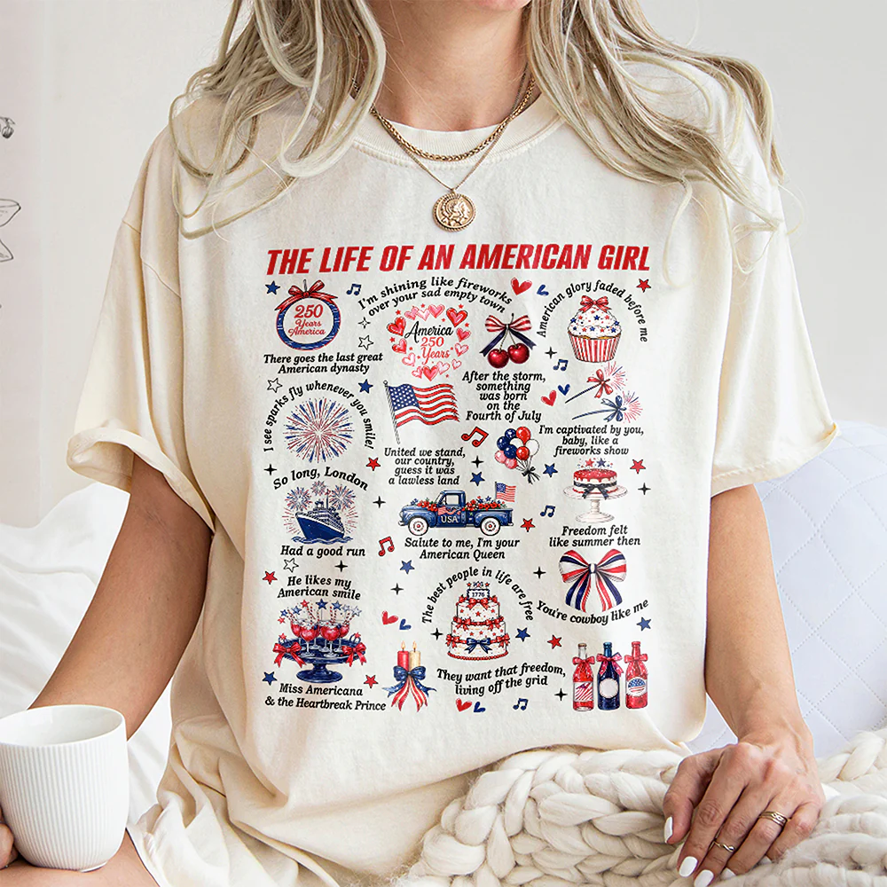 The Life Of An America Girl US Anniversary 250th Bright Shirt HO82 902832 - Image 3