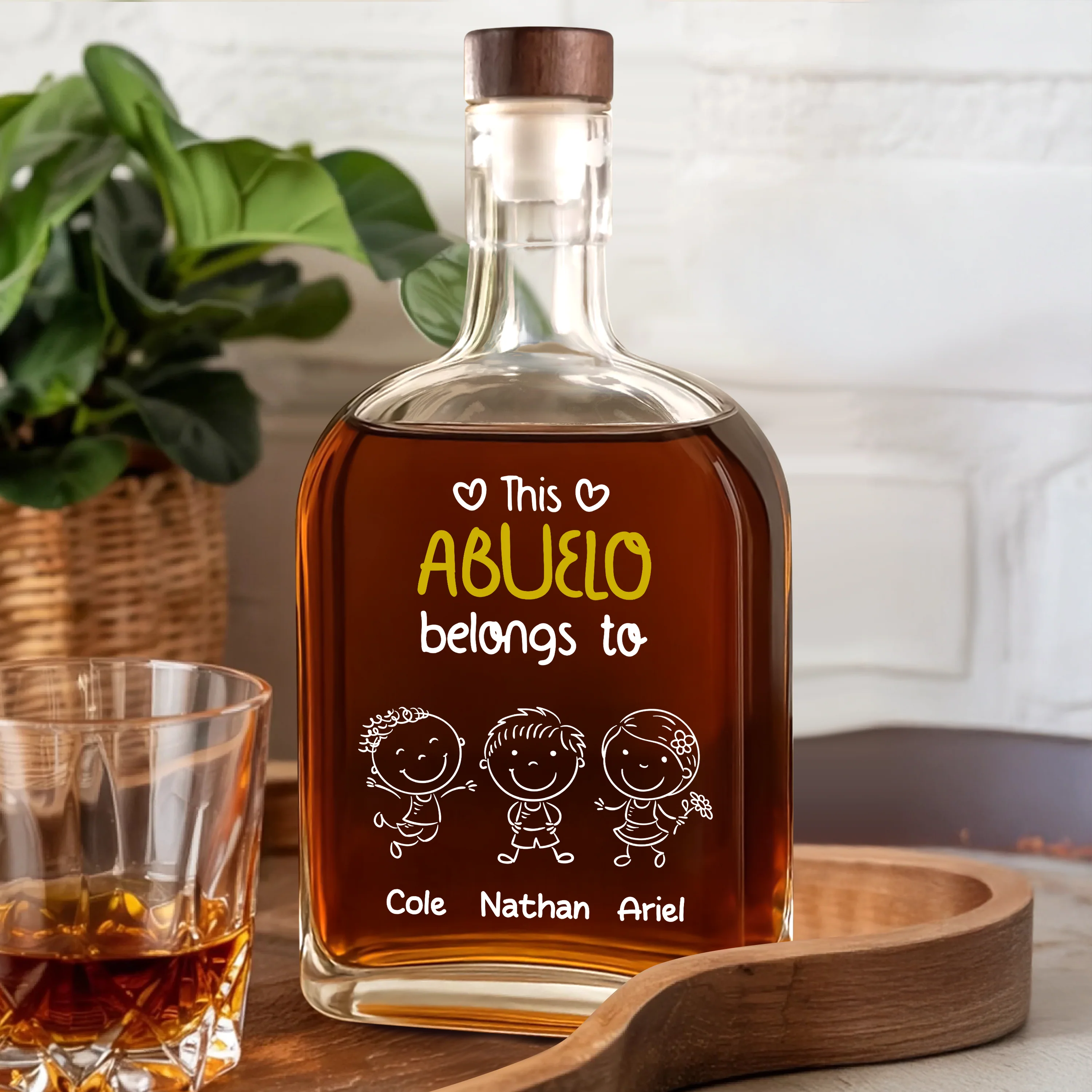This Grandpa Belongs To Us - Personalized Custom Whiskey Bottle HO82 894470 - Image 4