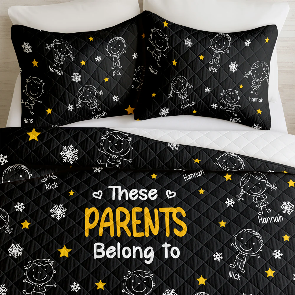 This Grandpa Grandma Belongs To Kids - Personalized Quilt Bedding Set HO82 900420 - Image 5