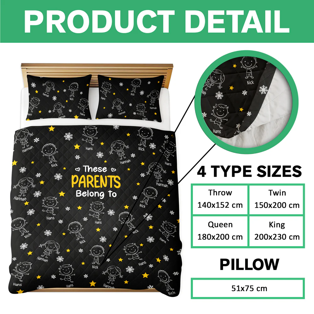 This Grandpa Grandma Belongs To Kids - Personalized Quilt Bedding Set HO82 900420 - Image 6