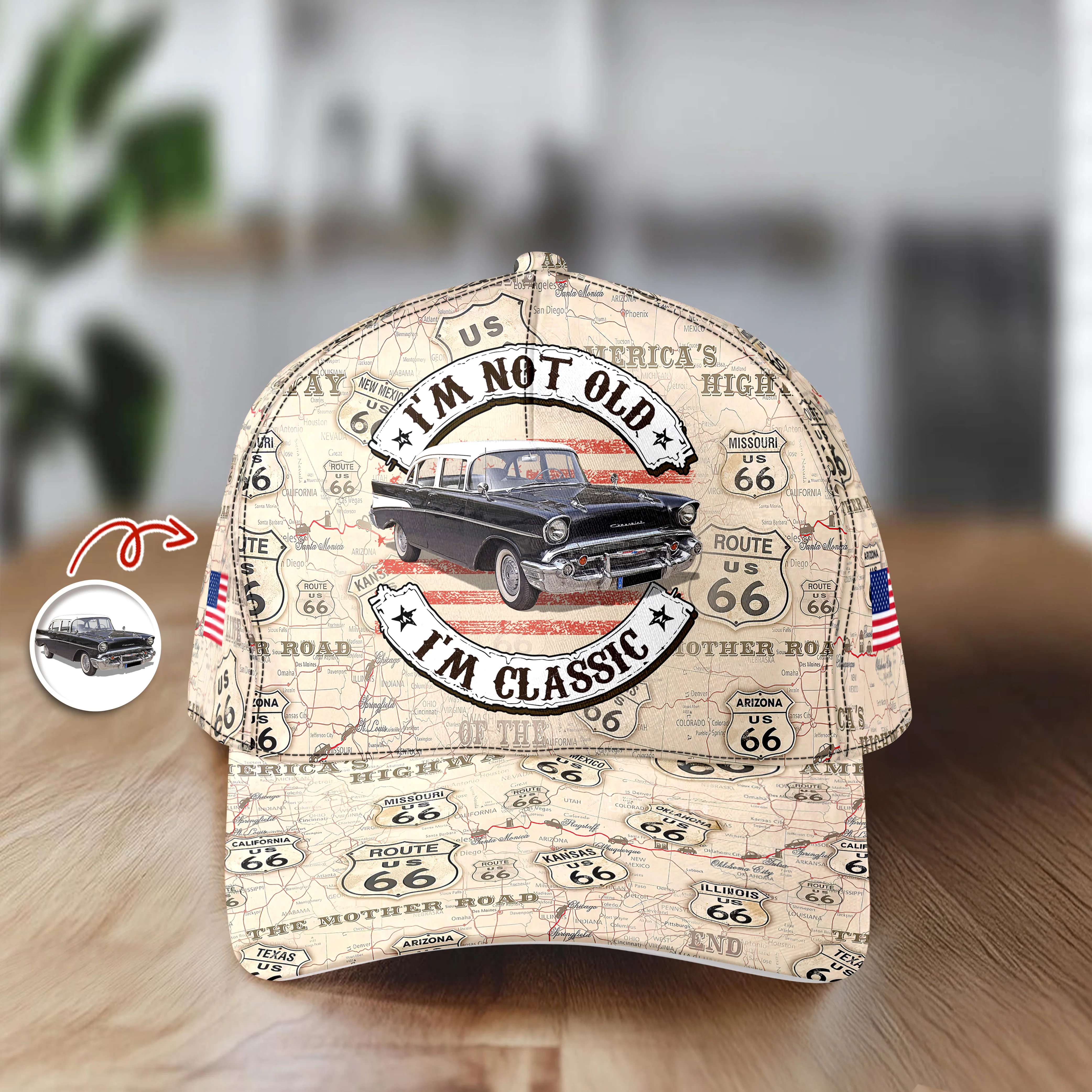 This Is How I Roll - Custom Vehicle Photo Upload Car Route 66 Classic Cap CH07 896384 - Image 2