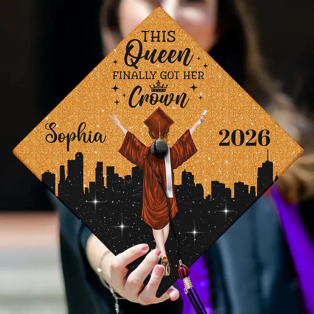 This Queen Finally Got Her Crown Personalized Graduation Cap Topper HA75 920824 - Image 3