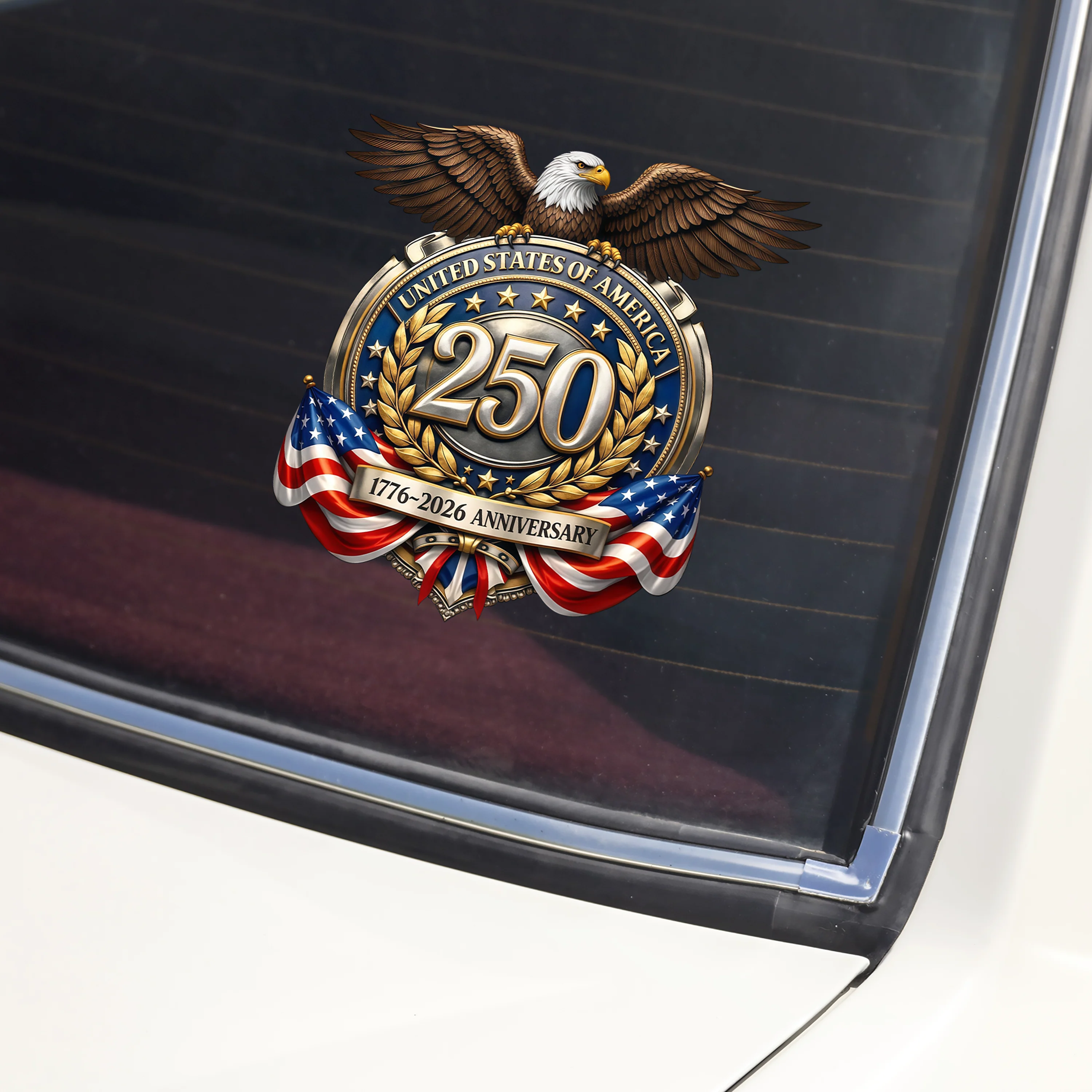 United States of America 1776–2026 Patriotic Eagle Emblem Car Window Decal Sticker CH07 910772 - Image 2