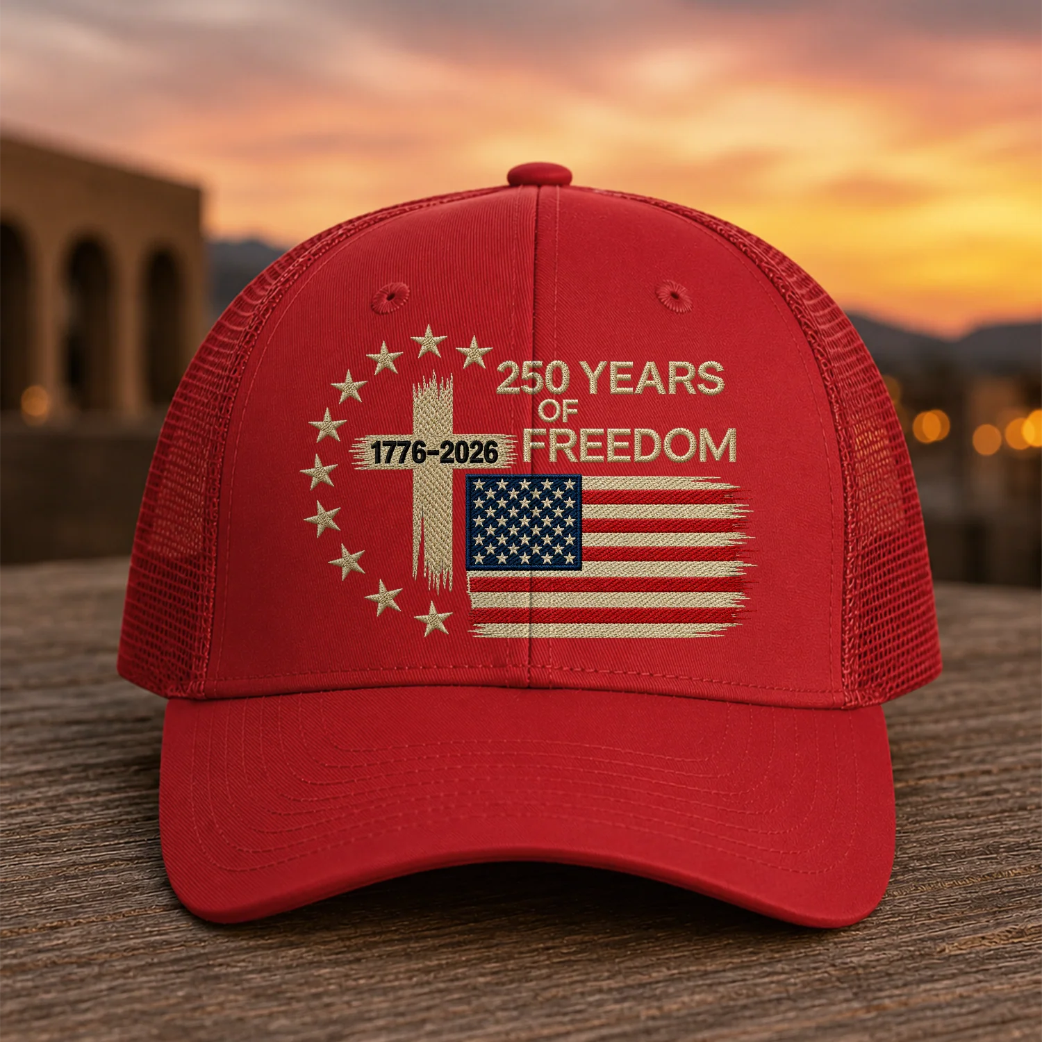 US 250 Years Freedoms 1776-2026 250th Birthday Trucker Hat HA75 921672 - Image 3