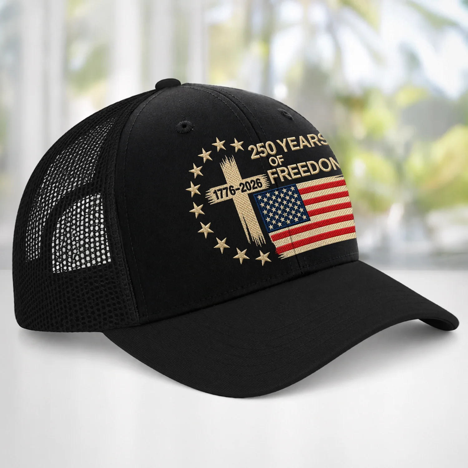 US 250 Years Freedoms 1776-2026 250th Birthday Trucker Hat HA75 921672 - Image 4